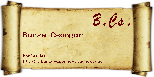 Burza Csongor névjegykártya